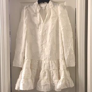 H&M white knee length dress size small